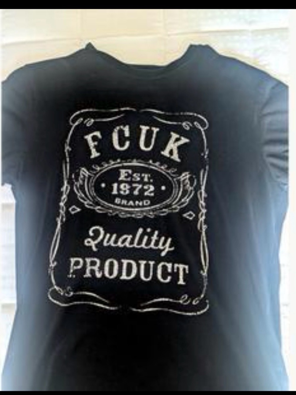 French Connection Black Short Sleeve Graphic Tee